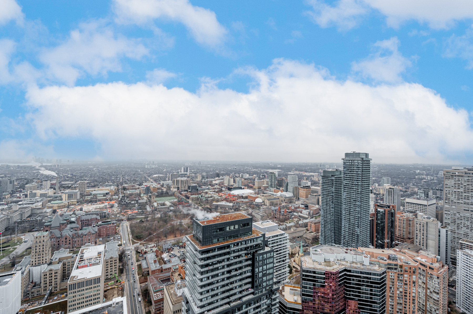 View of Bay Street Corridor from balcony of 11 Wellesley St W Unit 5808.