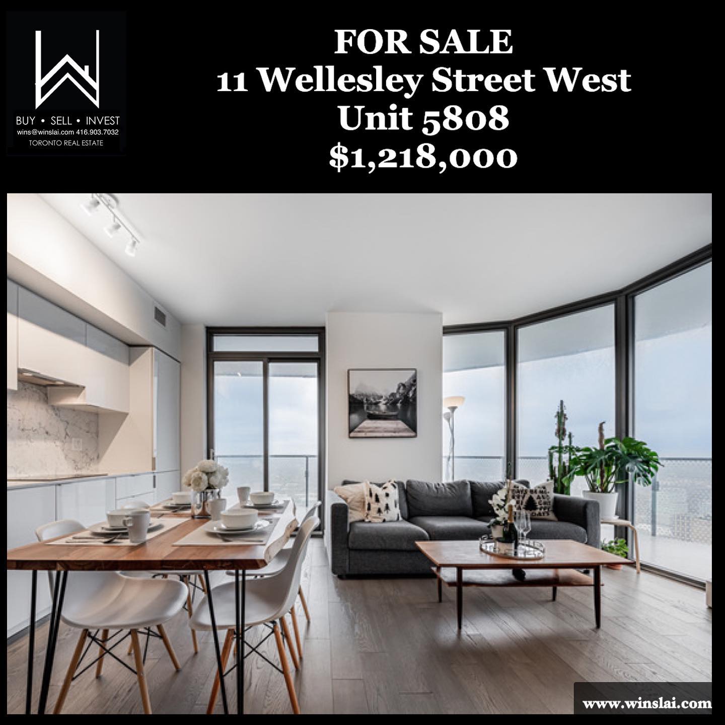 For sale flyer for 11 Wellesley St condo.