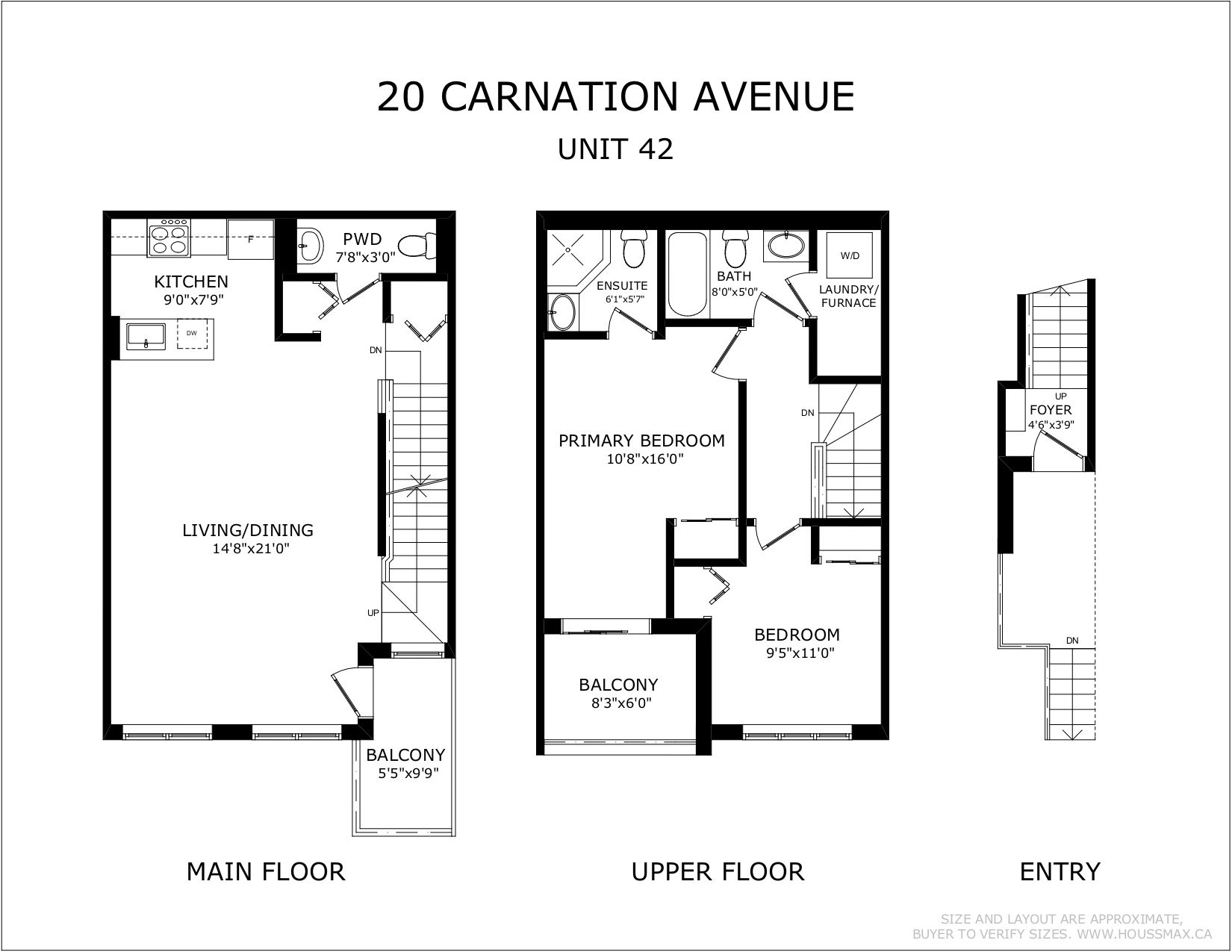 Floor plans for 20 Carnation Ave Unit 42.