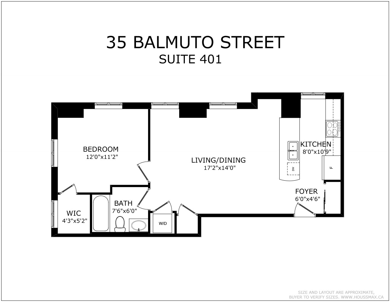 Floor plans for 35 Balmuto St Unit 401.