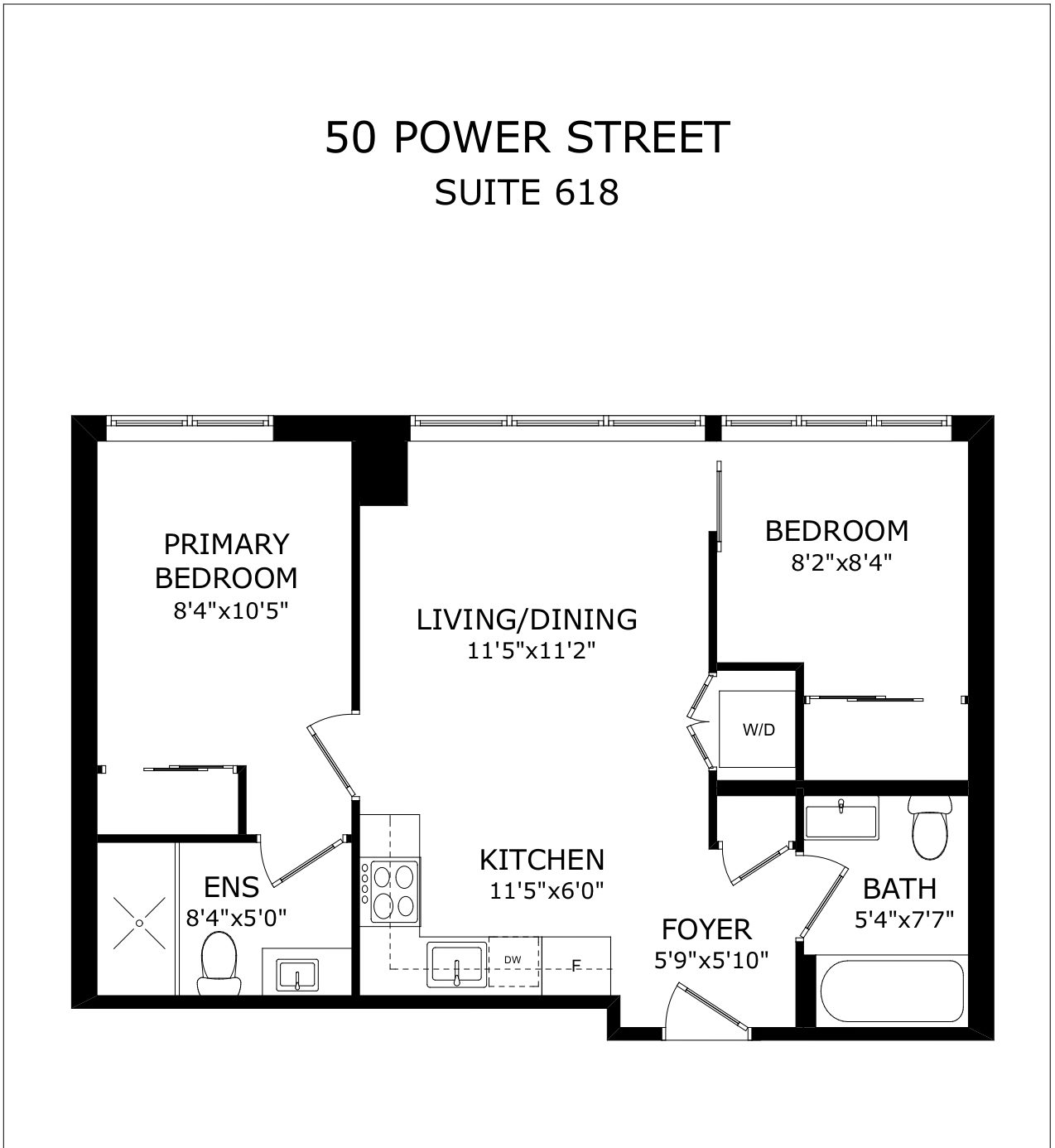 Floor plans for 50 Power St Unit 618.