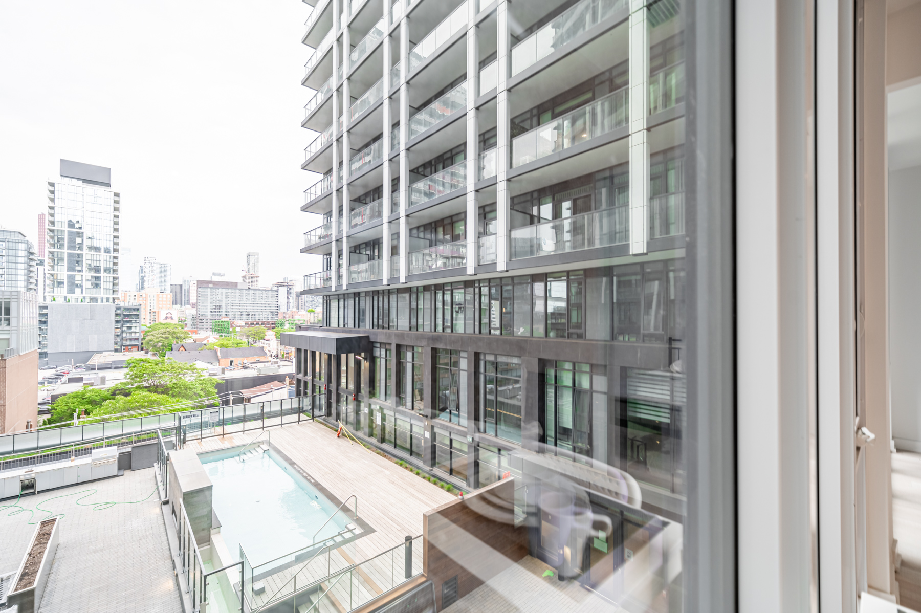 View of Toronto from dining room of 50 Power St Unit 618.