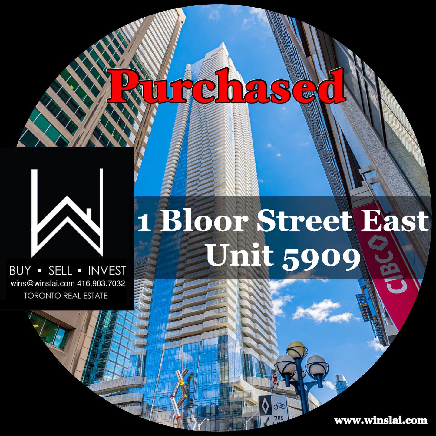 Purchased flyer for 1 Bloor St E condo to show October 2023 deep buyer's market.
