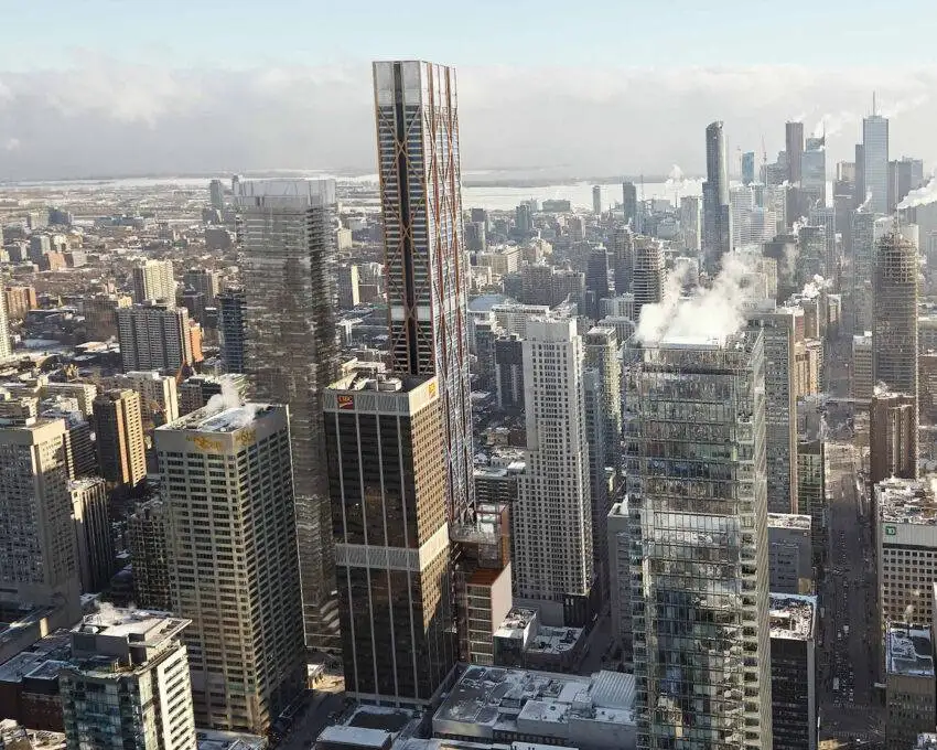 3D render of The One condo in Toronto, which recently entered receivership.