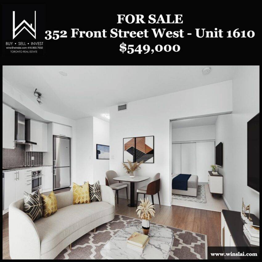 For Sale flyer for 352 Front St W Unit 1610.