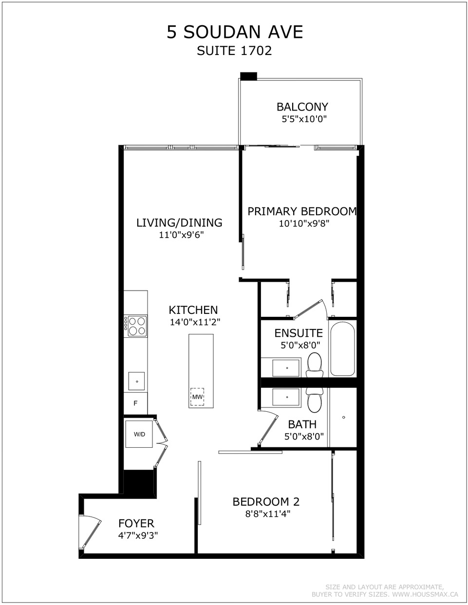 Floor plans for 5 Soudan Ave Unit 1702.