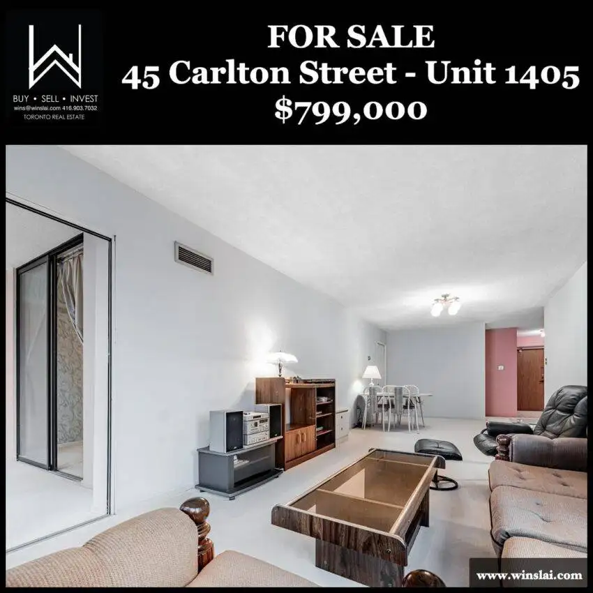 For Sale flyer for 45 Carlton St Unit 1405.