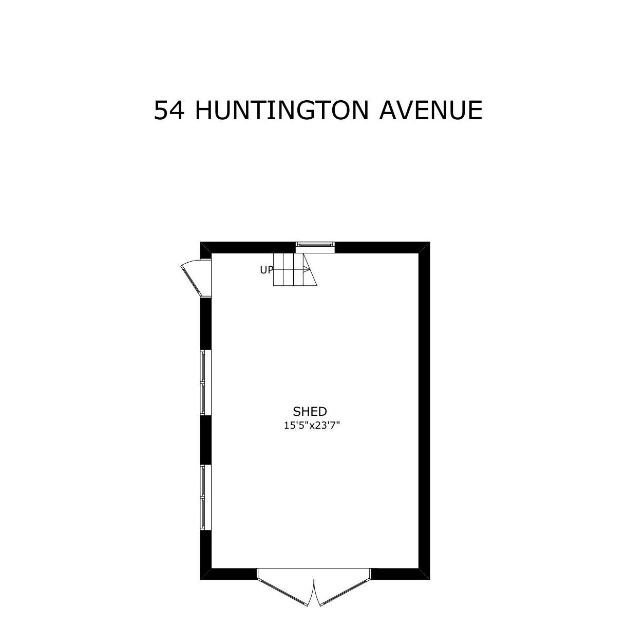 Floor plans for 54 Huntington Avenue shed.
