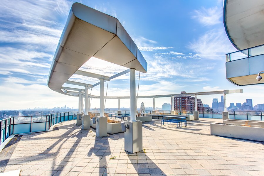 2885 Bayview Avenue rooftop deck with view of North York.