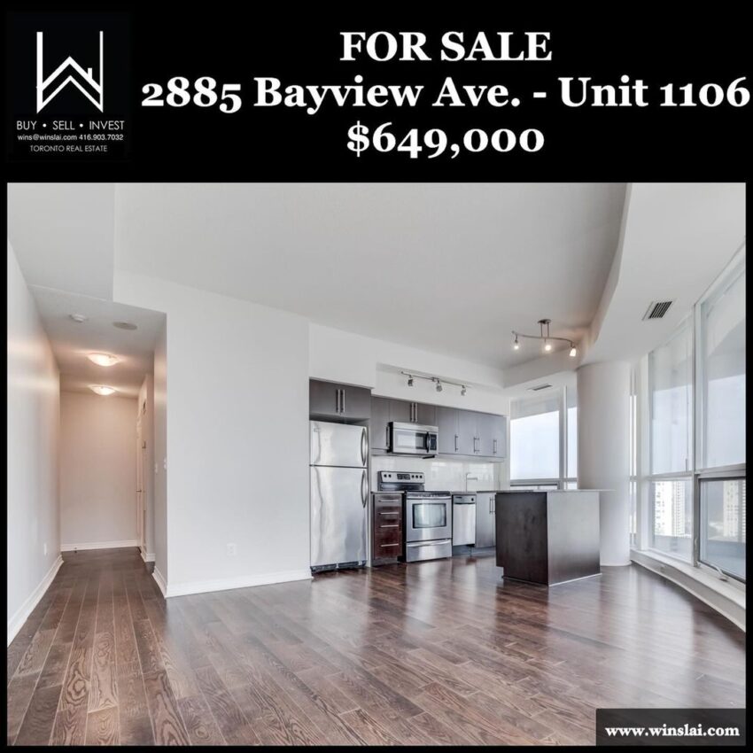 For sale flyer for 2885 Bayview Ave Unit 1106.
