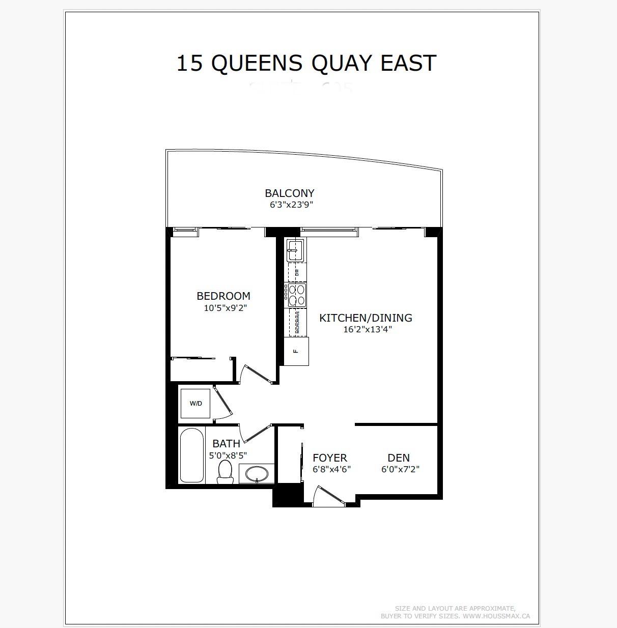 Floor plans for 15 Queens Quay E Suite 1405