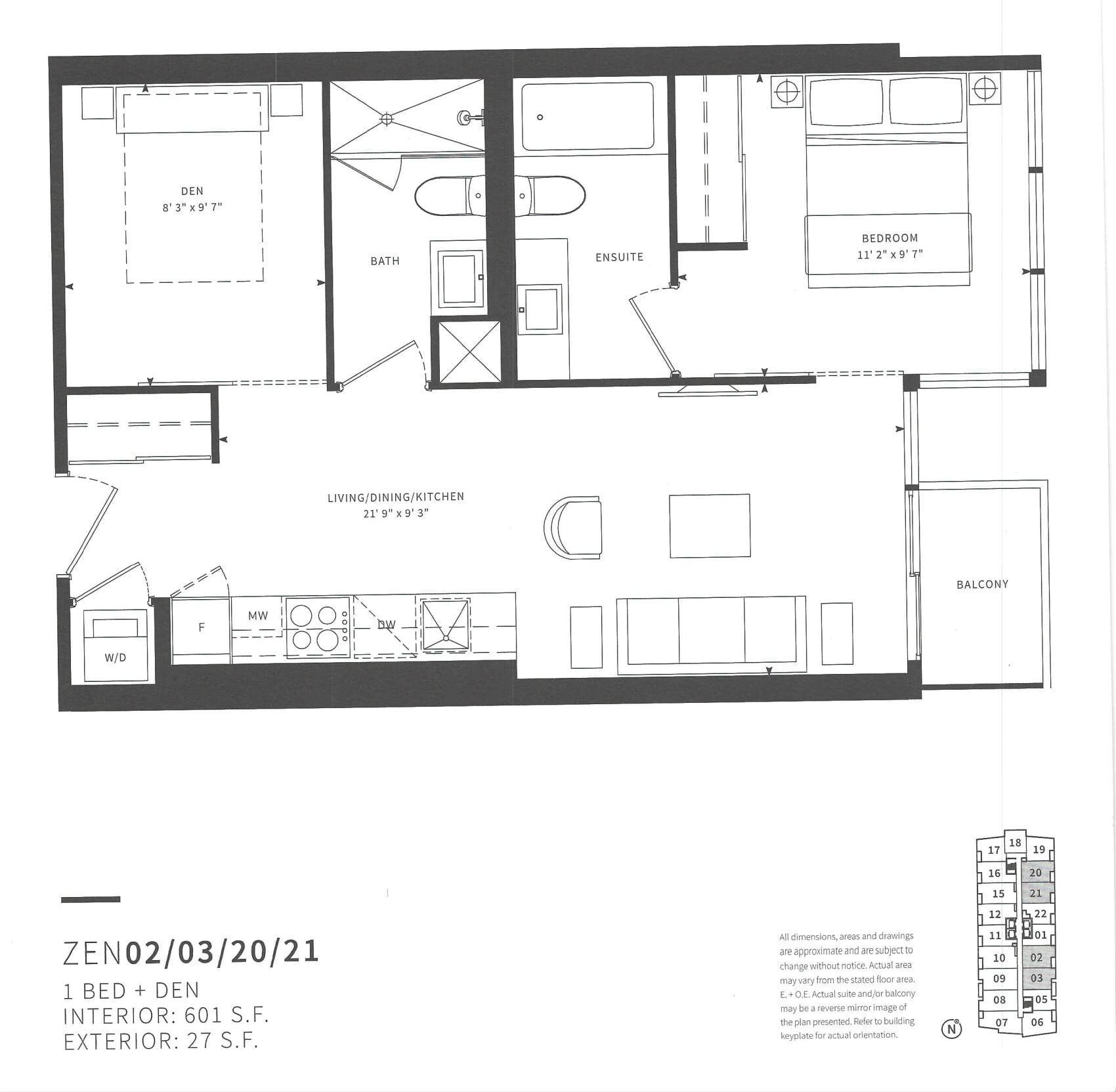 Floor plans for 19 Western Battery Rd Unit 2921.