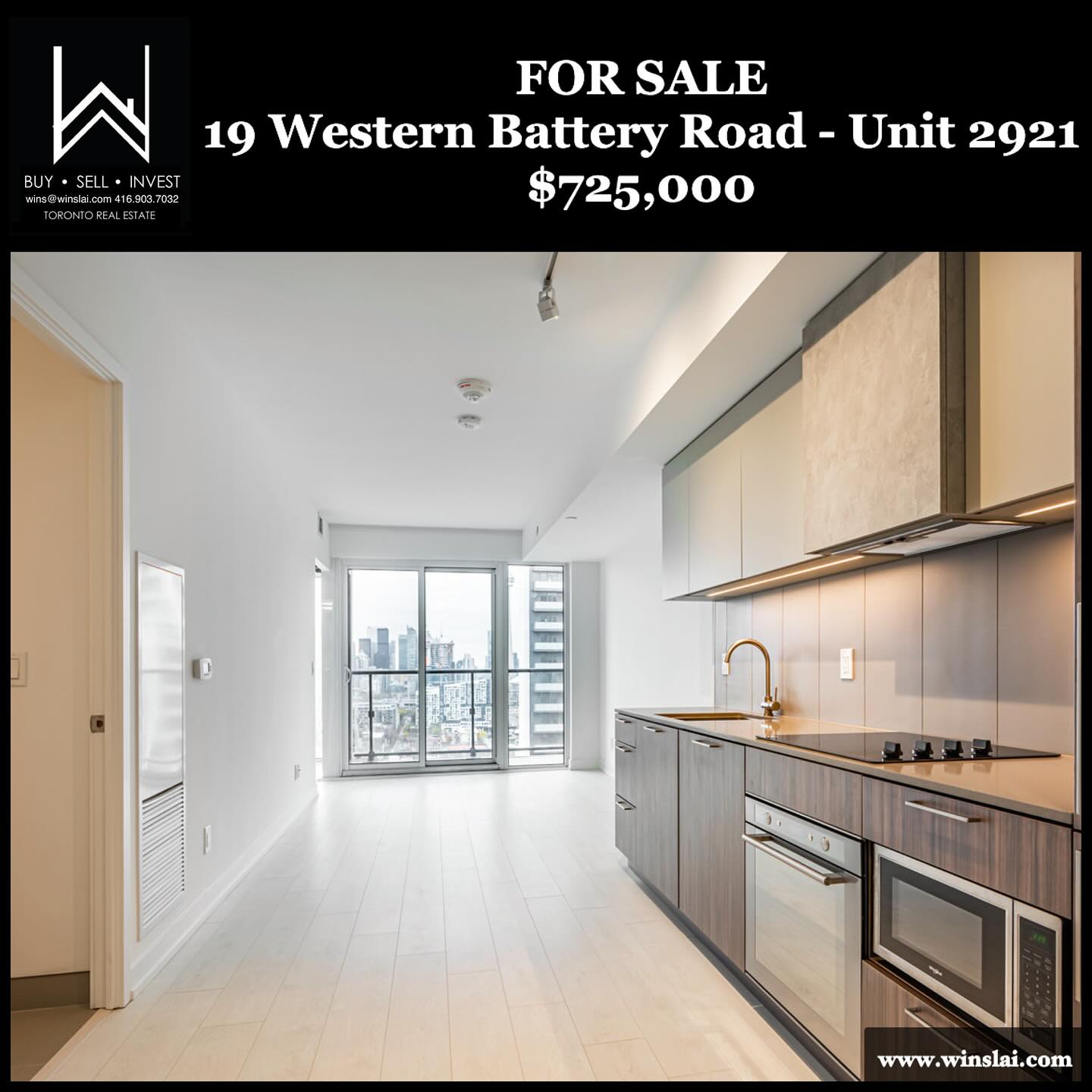 For sale flyer for 19 Western Battery Rd Unit 2921.