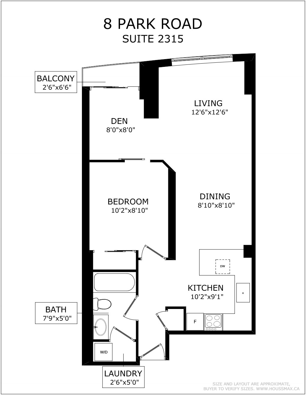 Floor plans for 8 Park Rd Unit 2315.