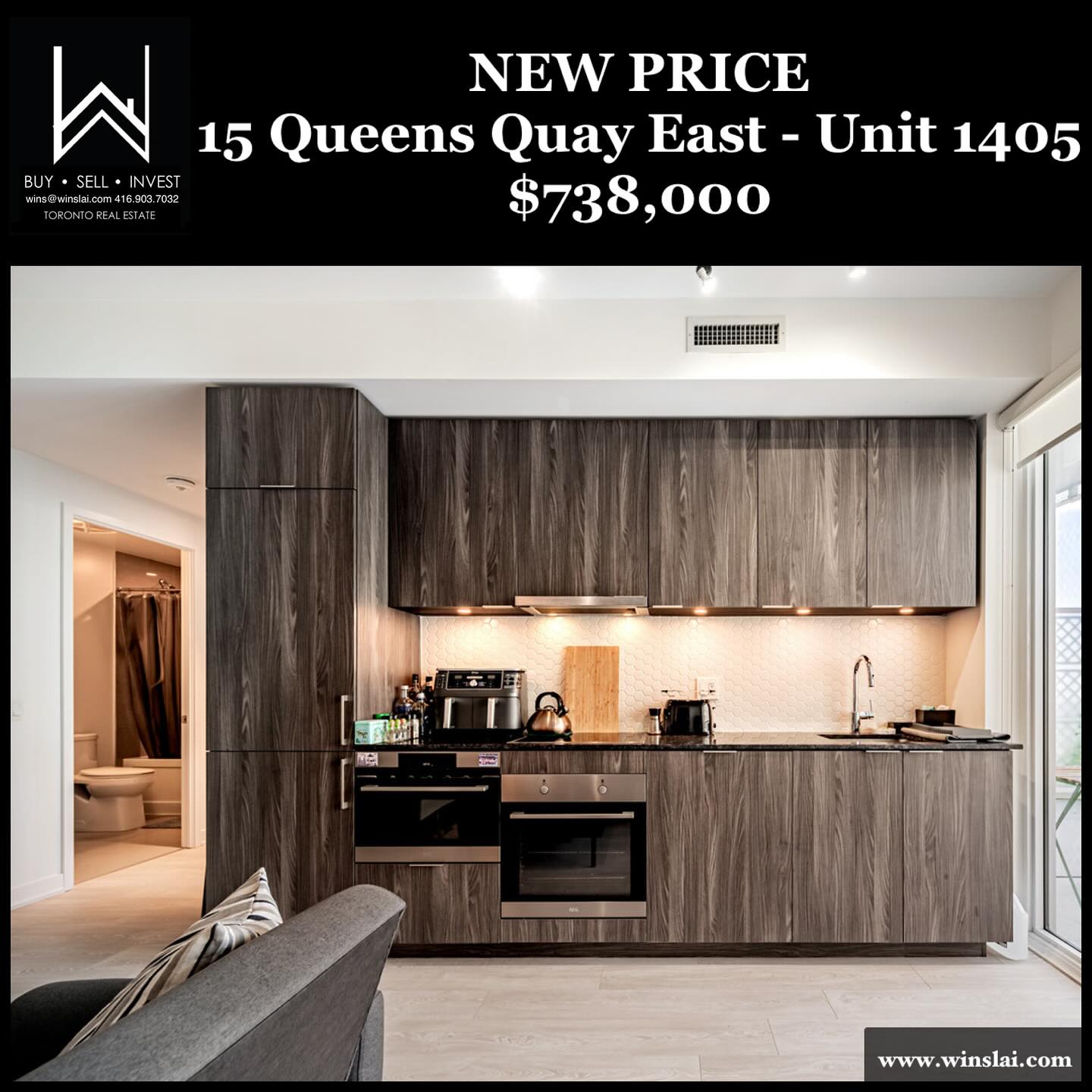 Sales flyer showing new condo price.