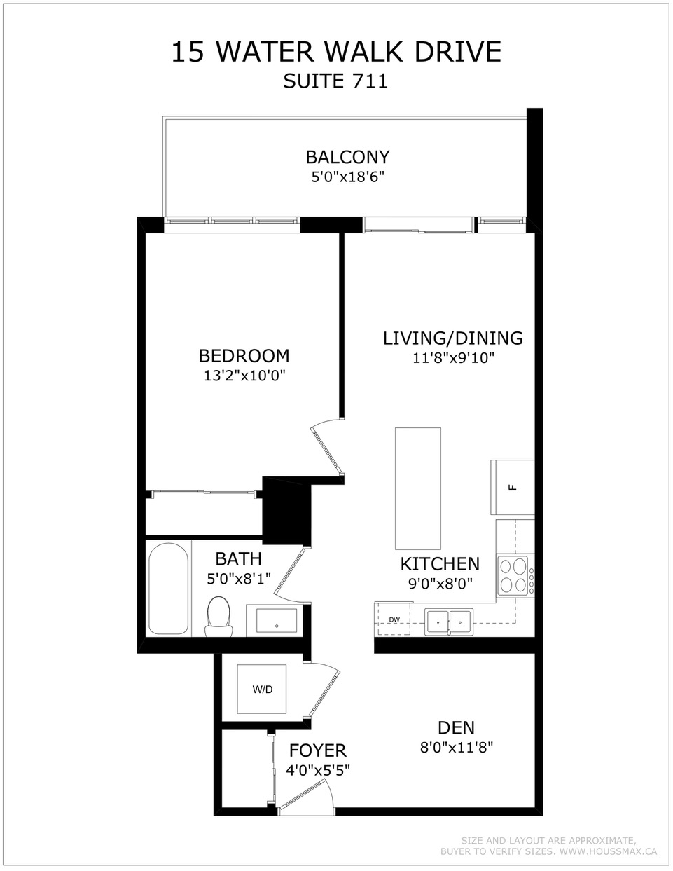 Floor plans for 15 Water Walk Dr Unit 711.