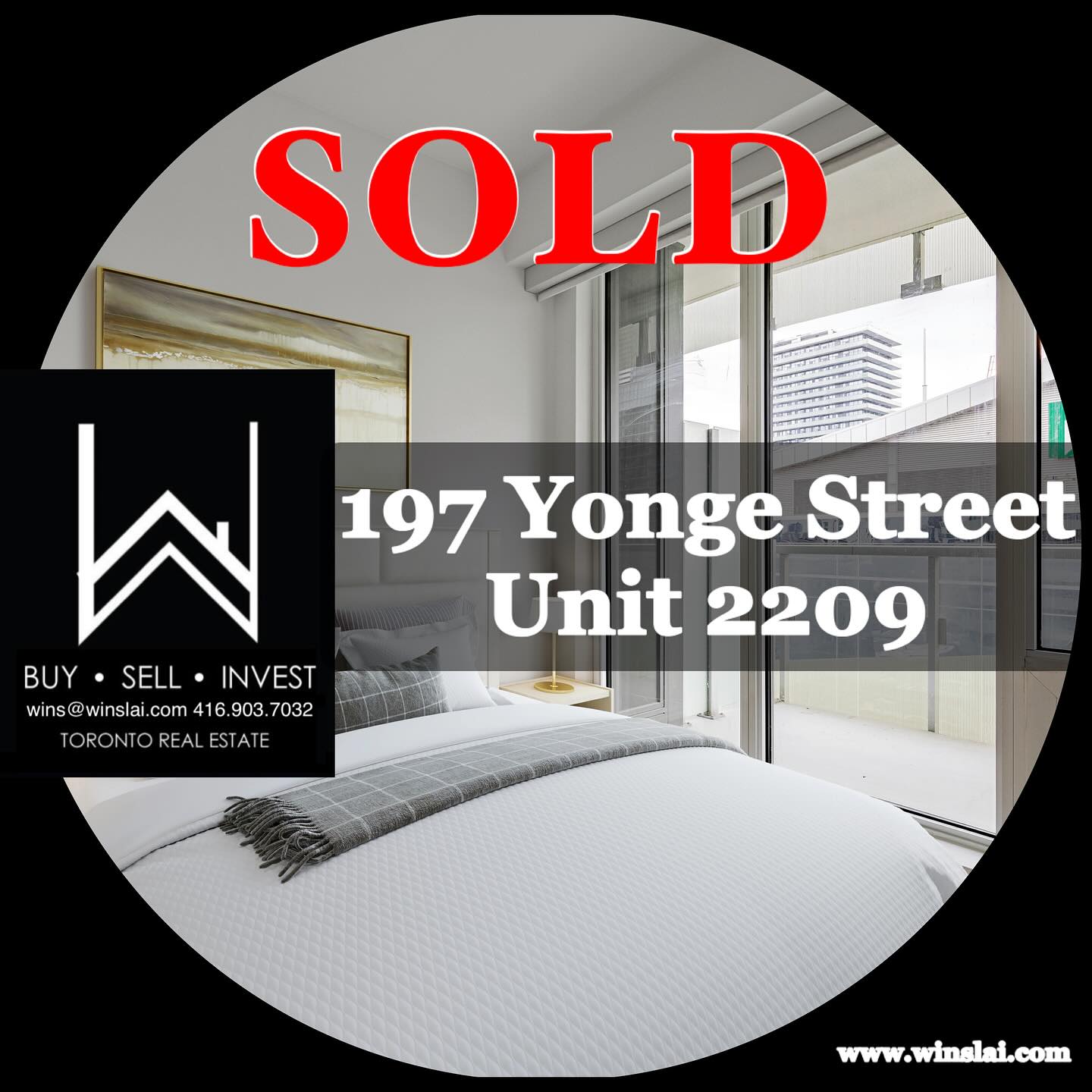 Sold Flyer for 197 Yonge St Unit 2209 to show sales increase in September 2024.