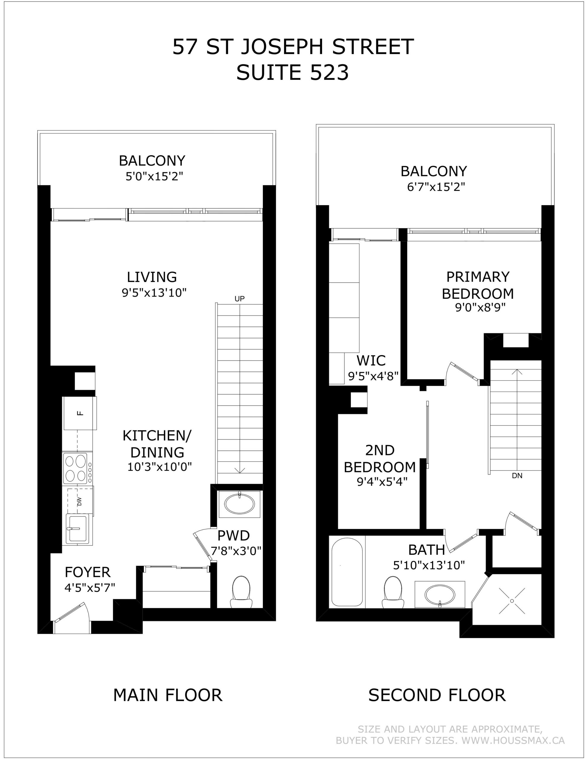 57 St Joseph Street Unit 523 Floor Plans