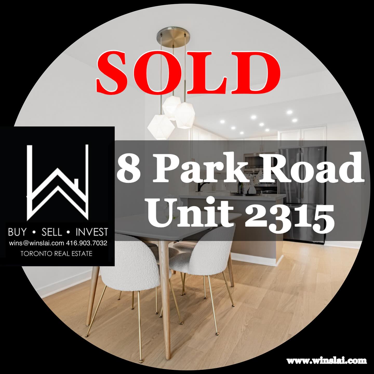 Sold Flyer for 8 Park Rd Unit 2315.