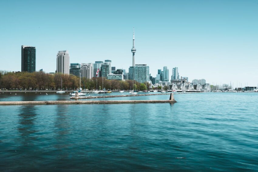 Toronto skyline seen from Lake Ontario.