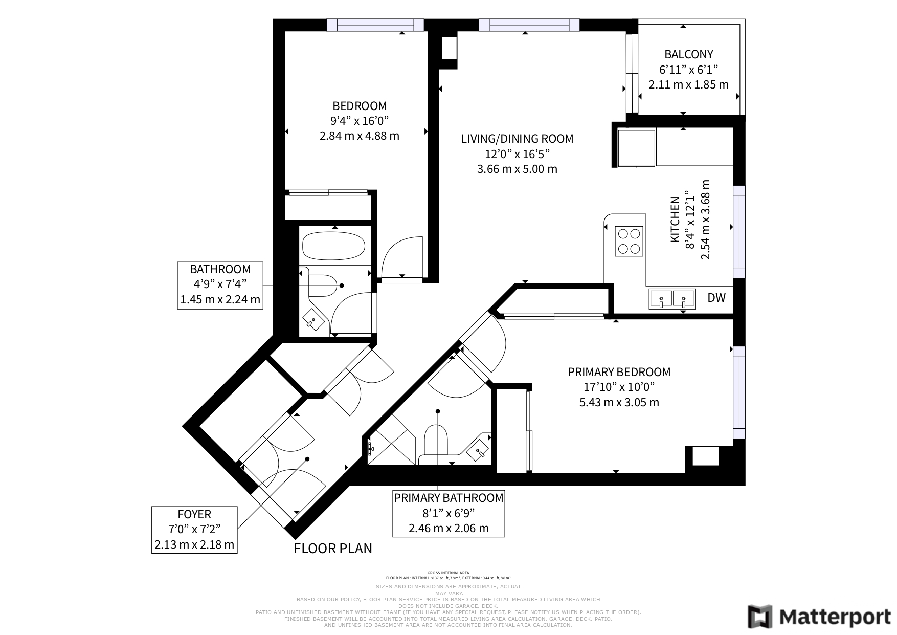 Floor Plans for 1121 Bay St Unit 707.