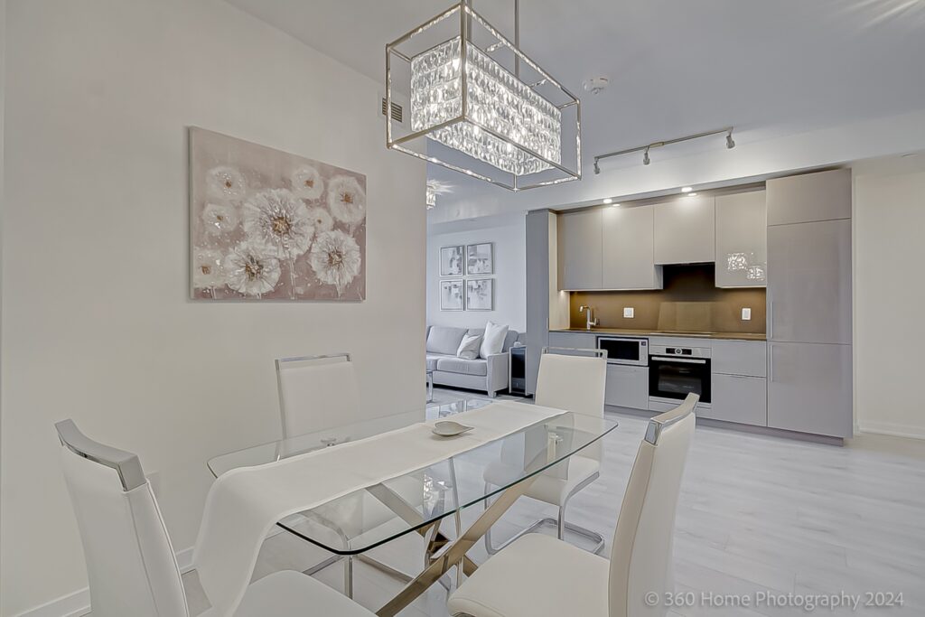 Condo den being used as dining room.