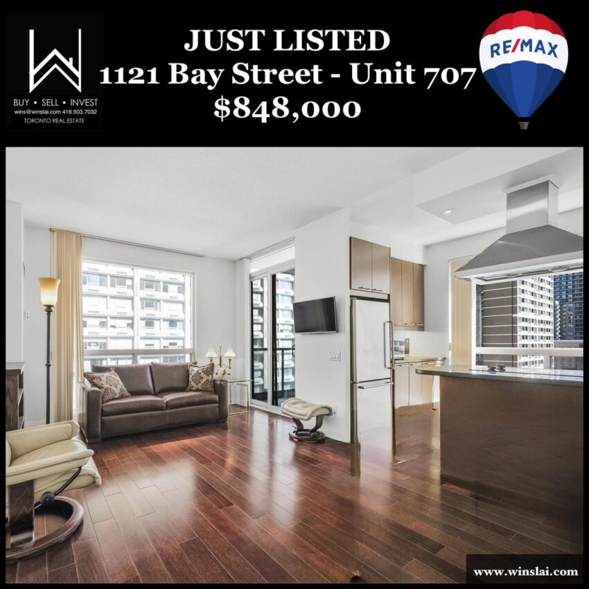 Just Listed flyer for 1121 Bay St Unit 707.