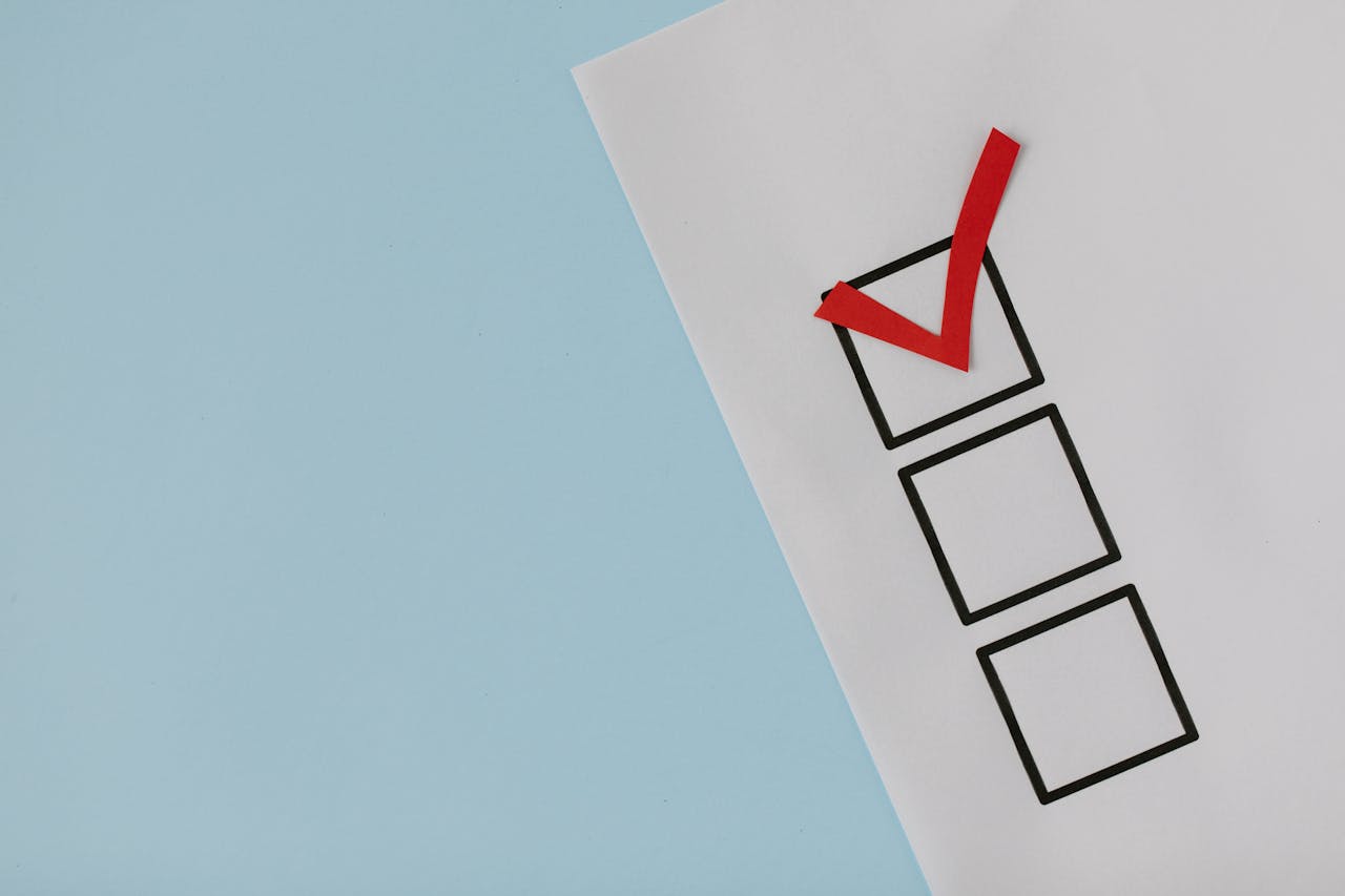 Close up of checklist boxes to show sell resale property pre-listing tasks. 