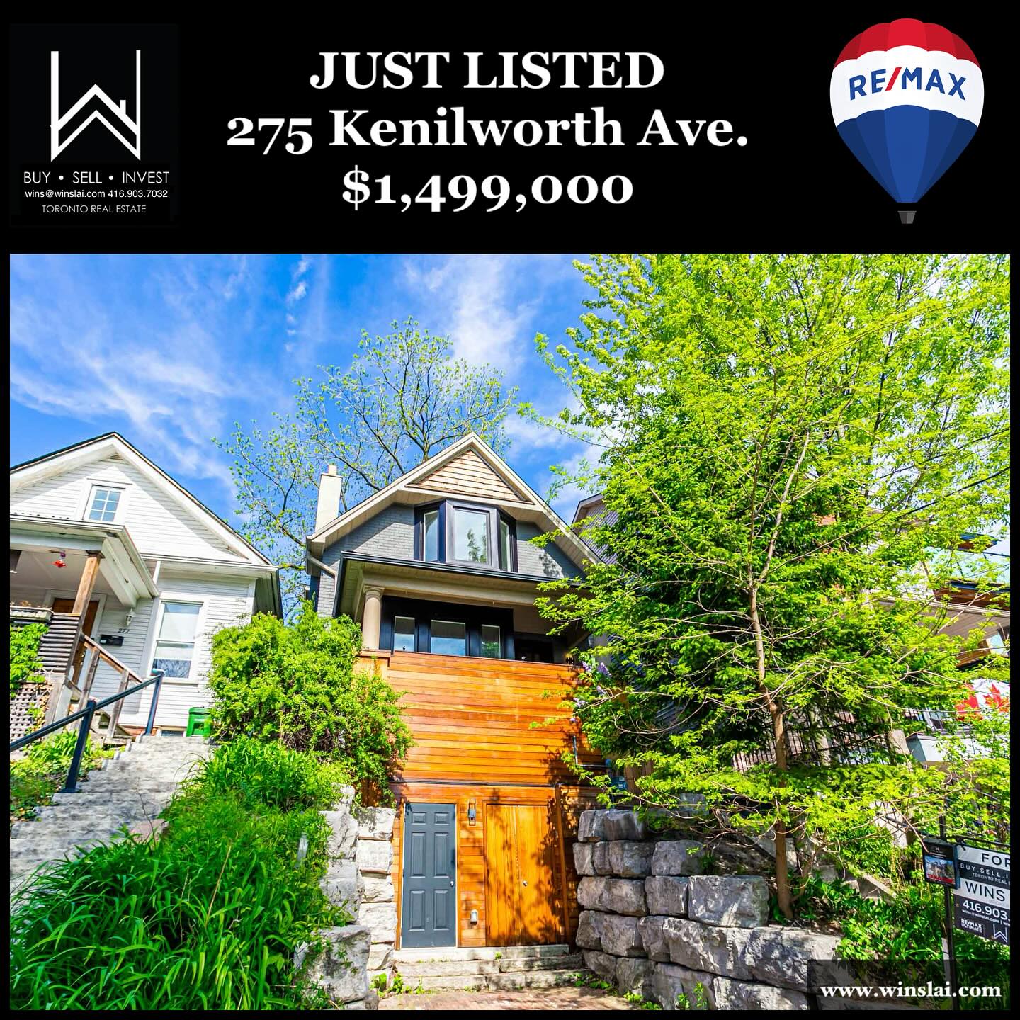 Just Listed flyer for 275 Kenilworth Ave.
