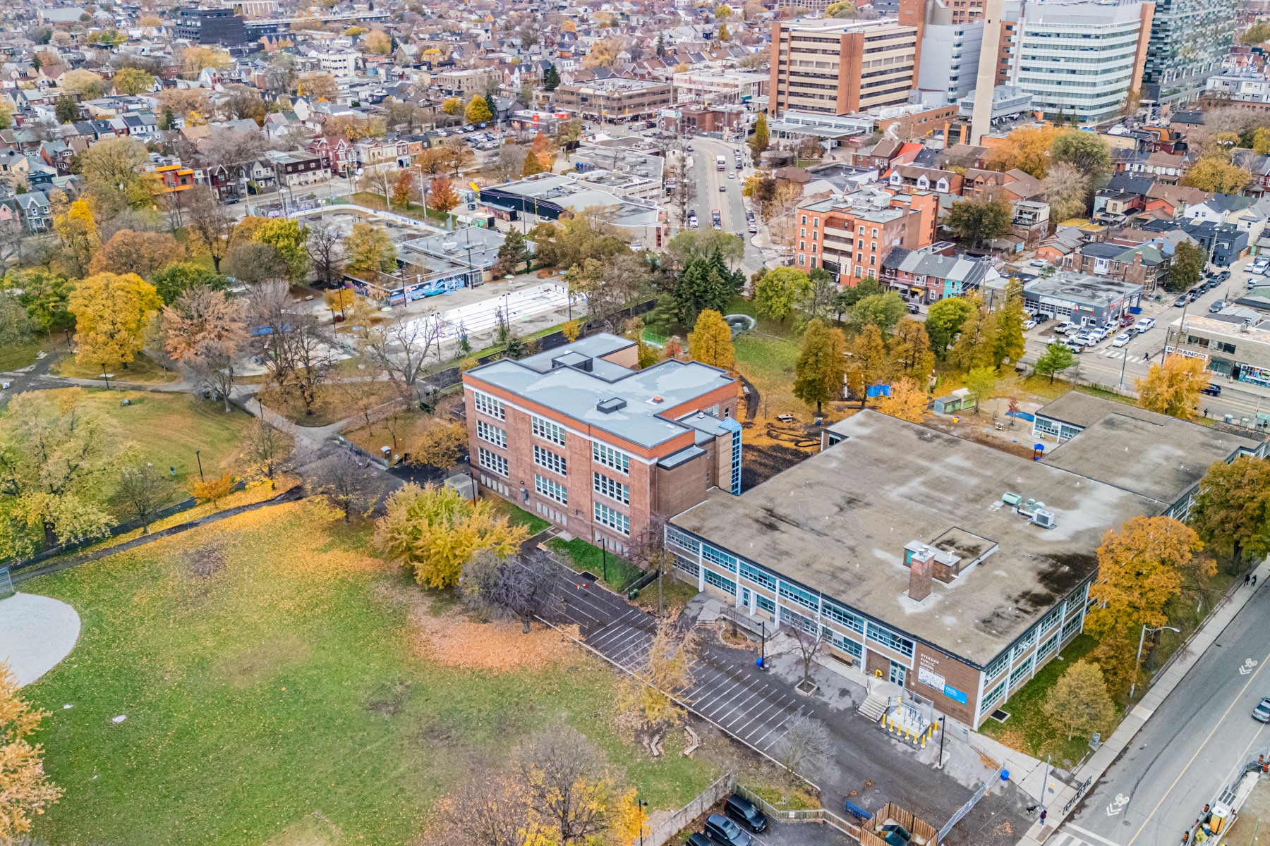 Aerial view of Ryerson Public School in Toronto.