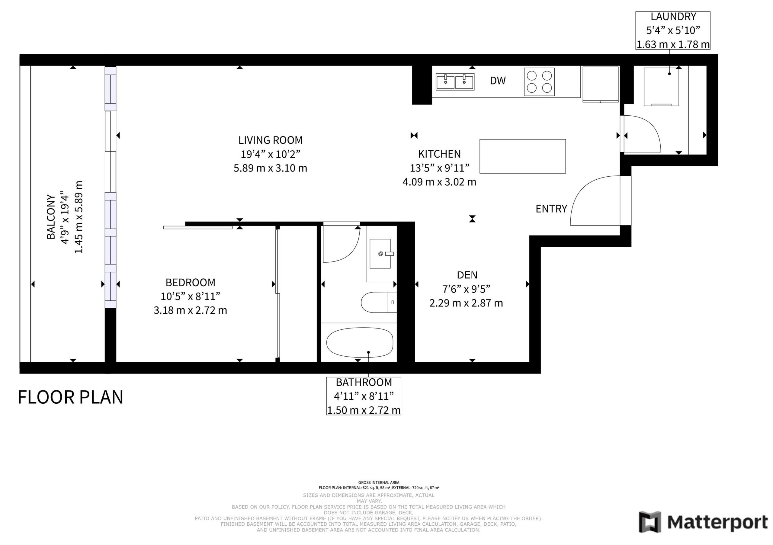 Floor plans for 1 The Esplanade Unit 3403. 