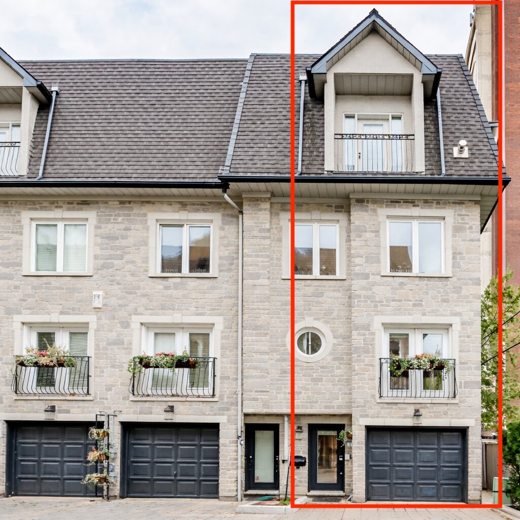 1. 23 Annex Lane 4 storey townhouse gray stone and brick facade