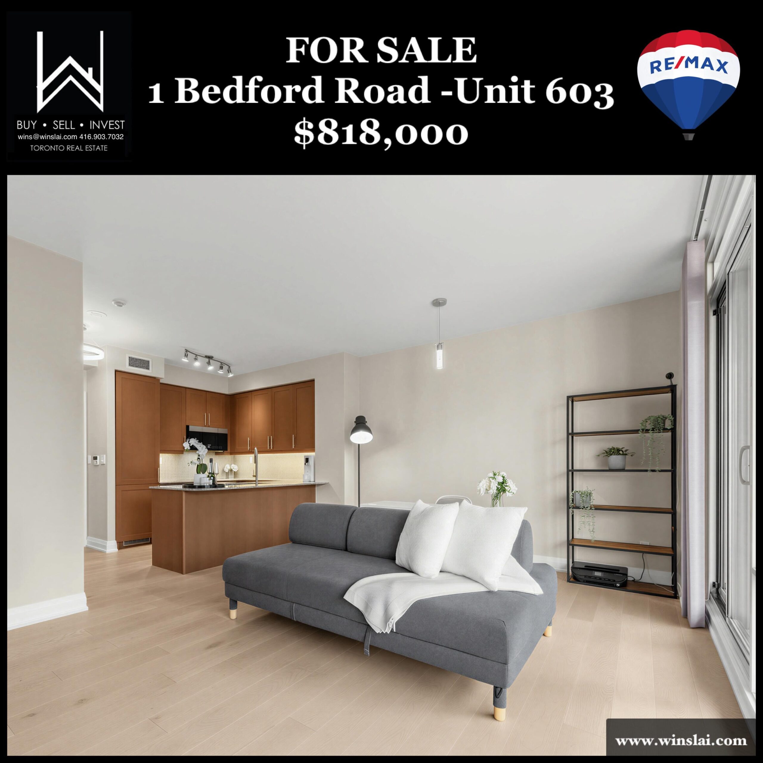For Sale Flyer for 1 Bedford Rd Unit 603.