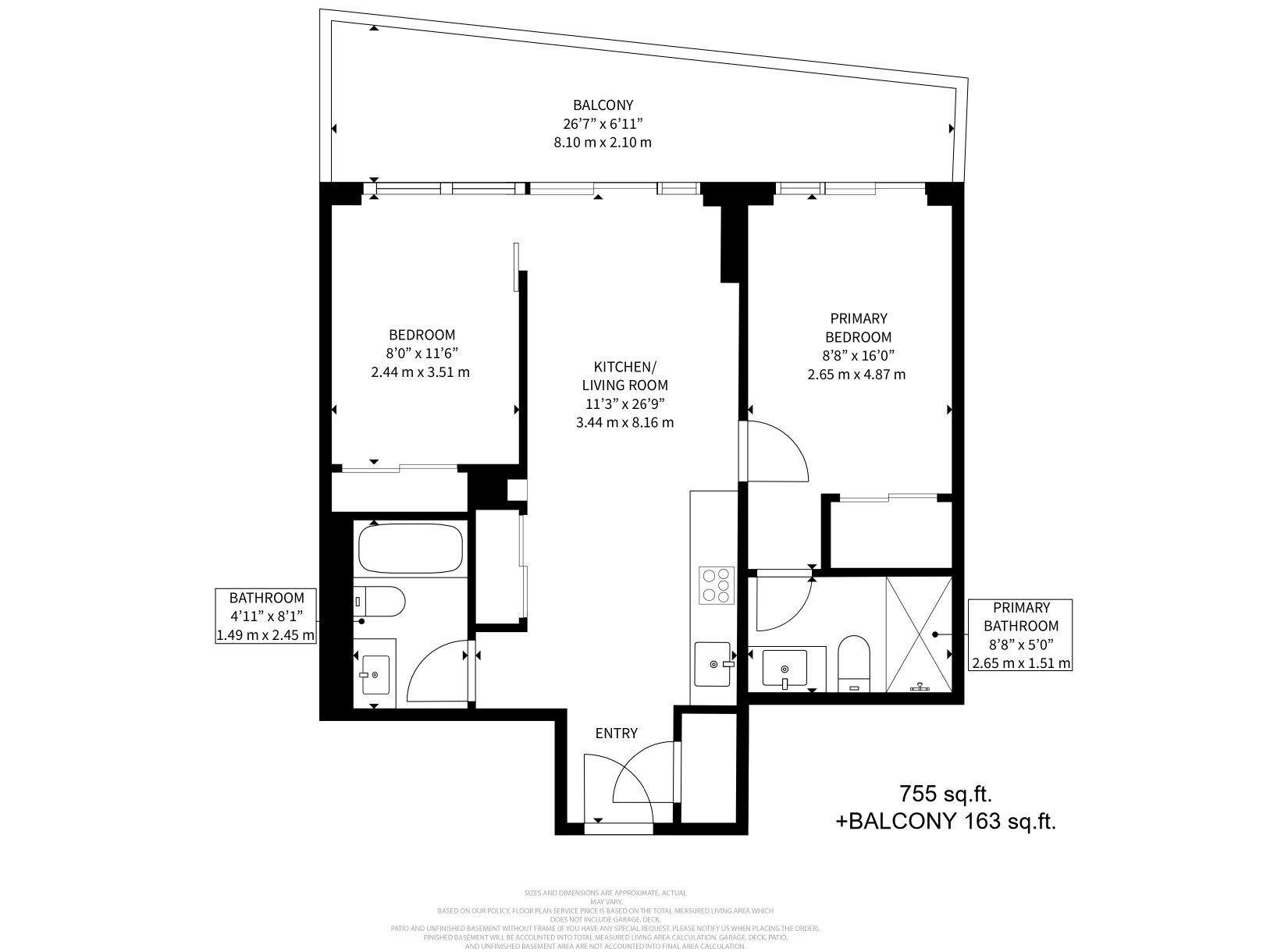 Floor plans for 15 Queens Quay E Unit 1901.